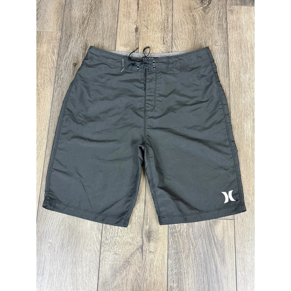 Hurley Board Shorts Phantom Solid Swim Trunks Black 28 Surf Beach Activewear